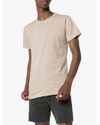 hellbeige T-Shirt mit einem Rundhalsausschnitt von John Elliott