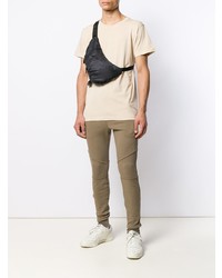 hellbeige T-Shirt mit einem Rundhalsausschnitt von John Elliott