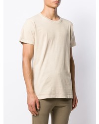 hellbeige T-Shirt mit einem Rundhalsausschnitt von John Elliott