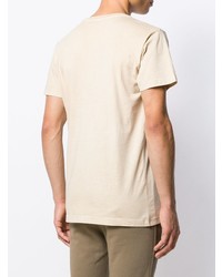 hellbeige T-Shirt mit einem Rundhalsausschnitt von John Elliott