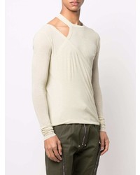 hellbeige T-Shirt mit einem Rundhalsausschnitt von Rick Owens