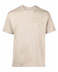 hellbeige T-Shirt mit einem Rundhalsausschnitt von Danton