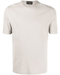hellbeige T-Shirt mit einem Rundhalsausschnitt von Dell'oglio