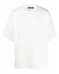 hellbeige T-Shirt mit einem Rundhalsausschnitt von Dolce & Gabbana