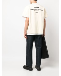 hellbeige T-Shirt mit einem Rundhalsausschnitt von Jil Sander