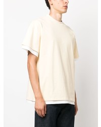 hellbeige T-Shirt mit einem Rundhalsausschnitt von Jil Sander