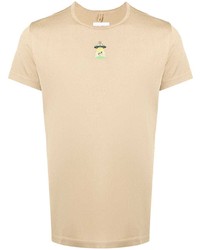 hellbeige T-Shirt mit einem Rundhalsausschnitt von Doublet