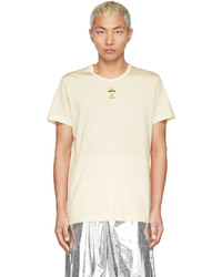 hellbeige T-Shirt mit einem Rundhalsausschnitt von Doublet