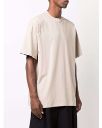 hellbeige T-Shirt mit einem Rundhalsausschnitt von MSGM