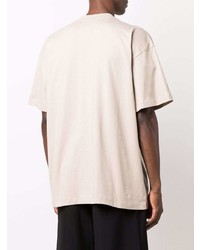 hellbeige T-Shirt mit einem Rundhalsausschnitt von MSGM