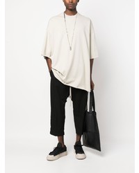 hellbeige T-Shirt mit einem Rundhalsausschnitt von Rick Owens