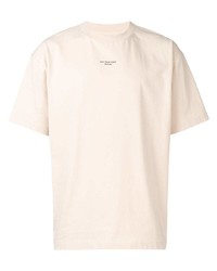 hellbeige T-Shirt mit einem Rundhalsausschnitt von Drôle De Monsieur