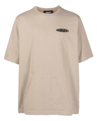 hellbeige T-Shirt mit einem Rundhalsausschnitt von DSQUARED2
