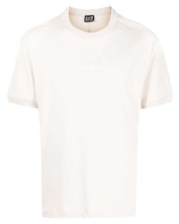 hellbeige T-Shirt mit einem Rundhalsausschnitt von Ea7 Emporio Armani