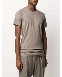 hellbeige T-Shirt mit einem Rundhalsausschnitt von Rick Owens