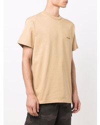 hellbeige T-Shirt mit einem Rundhalsausschnitt von Carhartt WIP