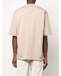 hellbeige T-Shirt mit einem Rundhalsausschnitt von MSGM