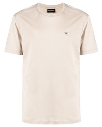 hellbeige T-Shirt mit einem Rundhalsausschnitt von Emporio Armani