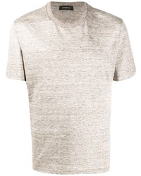 hellbeige T-Shirt mit einem Rundhalsausschnitt von Ermenegildo Zegna