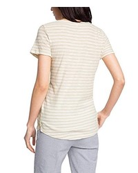 hellbeige T-Shirt mit einem Rundhalsausschnitt von Esprit