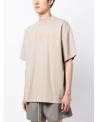 hellbeige T-Shirt mit einem Rundhalsausschnitt von Fear Of God