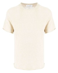 hellbeige T-Shirt mit einem Rundhalsausschnitt von Extreme Cashmere