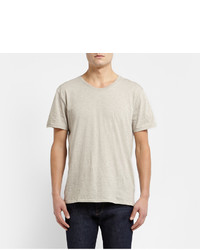 hellbeige T-Shirt mit einem Rundhalsausschnitt von Nudie Jeans