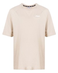 hellbeige T-Shirt mit einem Rundhalsausschnitt von Fila