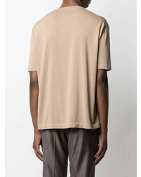 hellbeige T-Shirt mit einem Rundhalsausschnitt von Drumohr