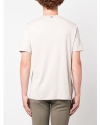 hellbeige T-Shirt mit einem Rundhalsausschnitt von Herno