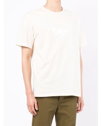 hellbeige T-Shirt mit einem Rundhalsausschnitt von MAISON KITSUNÉ