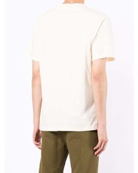 hellbeige T-Shirt mit einem Rundhalsausschnitt von MAISON KITSUNÉ