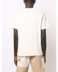 hellbeige T-Shirt mit einem Rundhalsausschnitt von MAISON KITSUNÉ