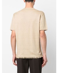 hellbeige T-Shirt mit einem Rundhalsausschnitt von Alanui