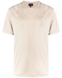 hellbeige T-Shirt mit einem Rundhalsausschnitt von Giorgio Armani