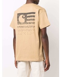 hellbeige T-Shirt mit einem Rundhalsausschnitt von Carhartt WIP