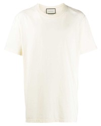hellbeige T-Shirt mit einem Rundhalsausschnitt von Gucci