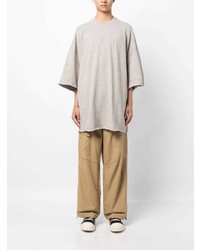 hellbeige T-Shirt mit einem Rundhalsausschnitt von Rick Owens