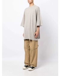 hellbeige T-Shirt mit einem Rundhalsausschnitt von Rick Owens