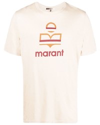 hellbeige T-Shirt mit einem Rundhalsausschnitt von Isabel Marant