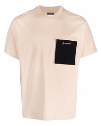 hellbeige T-Shirt mit einem Rundhalsausschnitt von Jacquemus