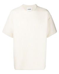 hellbeige T-Shirt mit einem Rundhalsausschnitt von Jil Sander