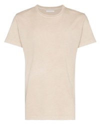 hellbeige T-Shirt mit einem Rundhalsausschnitt von John Elliott