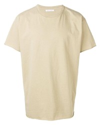 hellbeige T-Shirt mit einem Rundhalsausschnitt von John Elliott