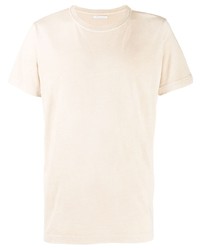 hellbeige T-Shirt mit einem Rundhalsausschnitt von John Elliott