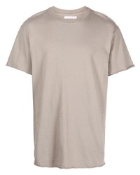 hellbeige T-Shirt mit einem Rundhalsausschnitt von John Elliott