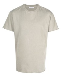 hellbeige T-Shirt mit einem Rundhalsausschnitt von John Elliott