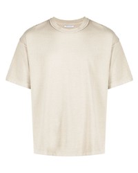 hellbeige T-Shirt mit einem Rundhalsausschnitt von John Elliott