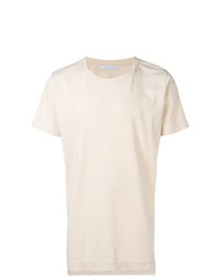 hellbeige T-Shirt mit einem Rundhalsausschnitt von John Elliott