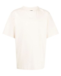 hellbeige T-Shirt mit einem Rundhalsausschnitt von Juun.J